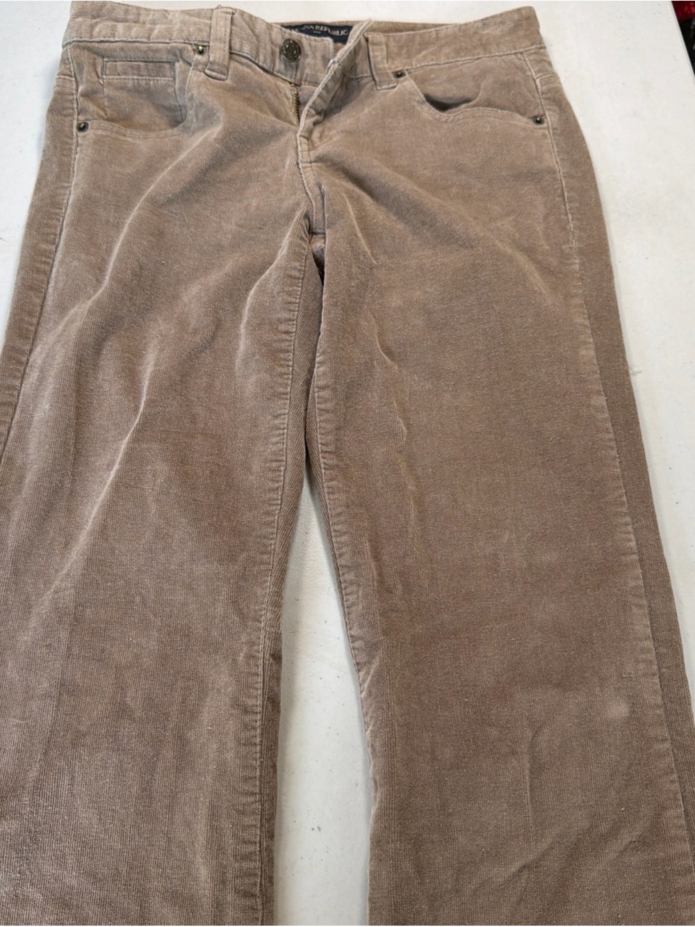 Banana Republic Corduroy Straight-Leg Pants in Taupe